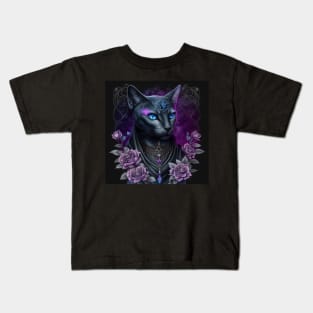 Dark Beauty Abyssinian Cat Kids T-Shirt